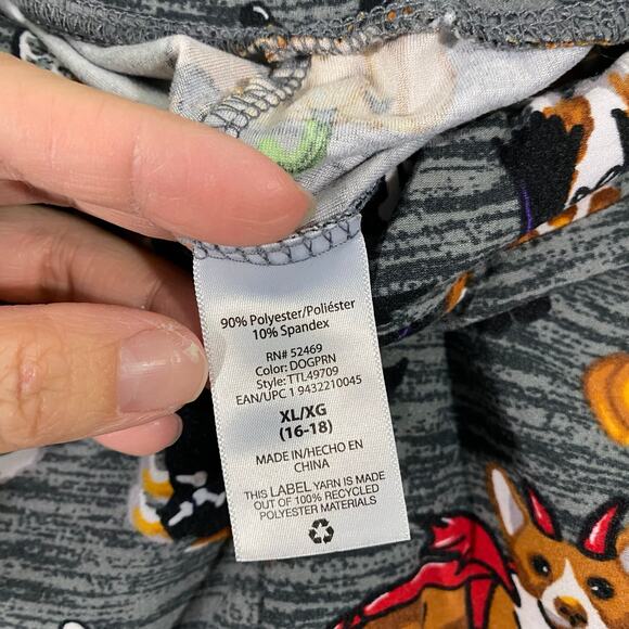 Time & Tru Women's Halloween Corgi Dog Pull On Leggings Size XL - Picture 5 of 7